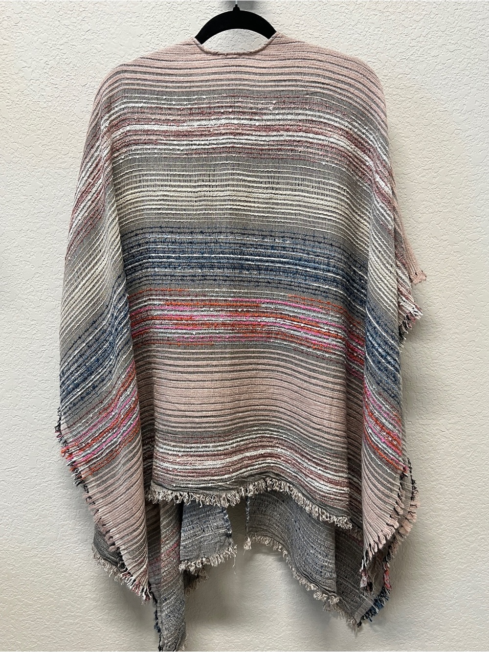 Chico's Multi-Color Metallic Striped Kimono Wrap Poncho One Size - Picture 13 of 13